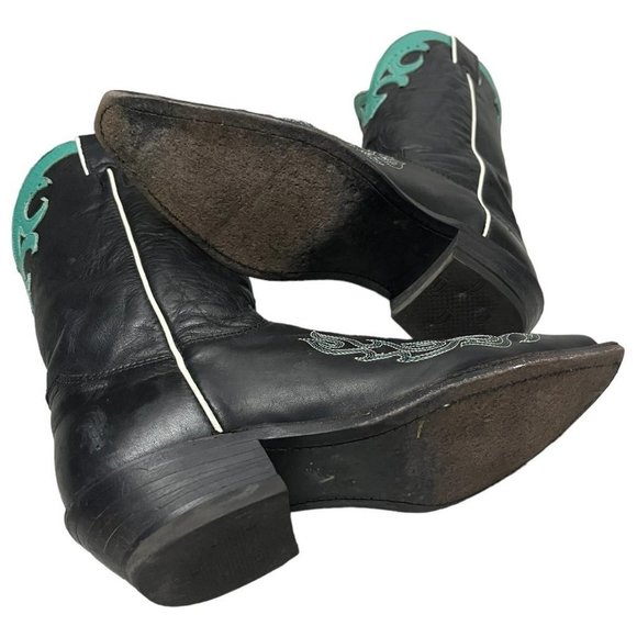 FLAMING Vintage Genuine JUSTIN Western Cowboy Boots - 5.5 US - Picture 5 of 6